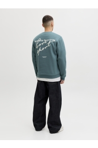 Jack and Jones JCODUST SCRIPT SWEAT CREW NECK north atlantic