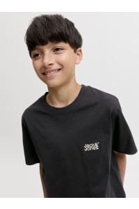 Jack and Jones boys JJECOLTON TEE SS CREW NECK SN JNR black