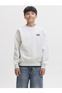 Jack and Jones boys JJECOLTON SWEAT CREW NECK SN JNR white melange