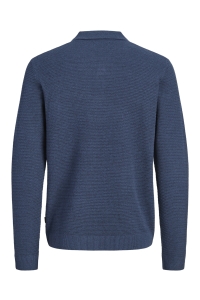 Jack and Jones JPRBLURILEY KNIT POLO LS insignia blue/twist