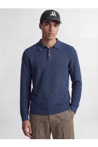 Jack and Jones JPRBLURILEY KNIT POLO LS insignia blue/twist