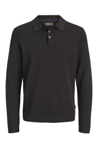 Jack and Jones JPRBLURILEY KNIT POLO LS ganache/twist