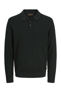Jack and Jones JPRBLURILEY KNIT POLO LS scarab/twist