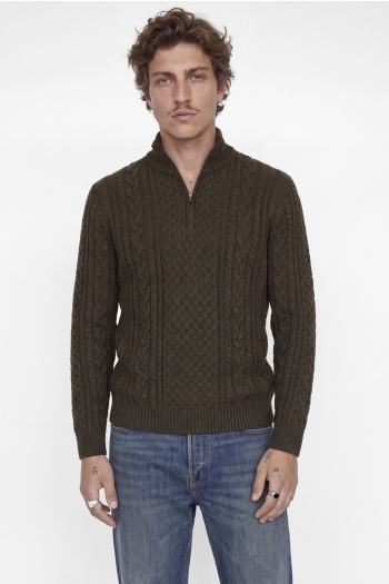 Jack and Jones  JPRBLUCALLUM CABLE KNIT HALF ZIP Heren