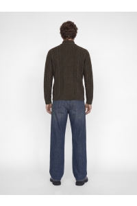 Jack and Jones JPRBLUCALLUM CABLE KNIT HALF ZIP ganache/melange