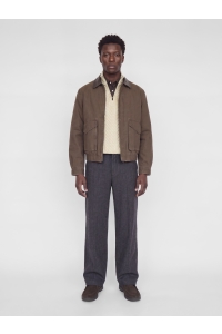 Jack and Jones JPRBLUCALLUM CABLE KNIT HALF ZIP parchment/melange