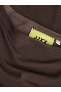 Jack and Jones JXMINNA MESH LS BOATNECK TOP WVN demitasse