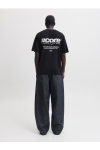 Jack and Jones JCOCLUB BACK SCRIPT TEE SS CREW NEC: black