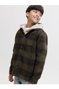 Jack and Jones JJESOHO OLLIE OVERSHIRT LS SN JNR olive night/checks