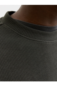 Jack and Jones JCOFUSION WAFFLE BRAND SWEAT CREW N: peat
