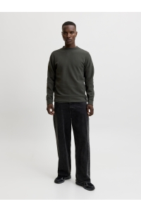 Jack and Jones JCOFUSION WAFFLE BRAND SWEAT CREW N: peat
