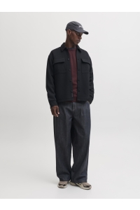 Jack and Jones JCOFUSION WAFFLE BRAND SWEAT CREW N: fudge