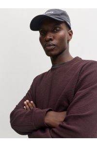 Jack and Jones JCOFUSION WAFFLE BRAND SWEAT CREW N: fudge