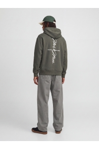 Jack and Jones JCOCLUB BACK SCRIPT PRINT SWEAT HOO: peat