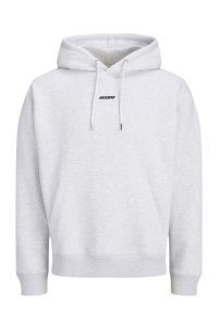 Jack and Jones JCOCLUB BACK SCRIPT PRINT SWEAT HOO: light grey melange/new