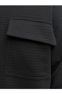 Jack and Jones JCOFUSION JERSEY WAFFLE OVERSHIRT black