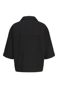 Jack and Jones JXGLOBAL WAFFLE 3/4 RESORT SHIRT WV: black