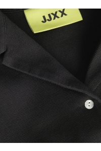 Jack and Jones JXGLOBAL WAFFLE 3/4 RESORT SHIRT WV: black