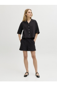 Jack and Jones JXGLOBAL WAFFLE 3/4 RESORT SHIRT WV: black