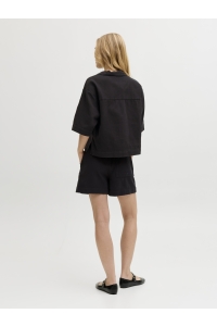 Jack and Jones JXGLOBAL WAFFLE 3/4 RESORT SHIRT WV: black