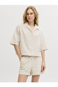 Jack and Jones JXGLOBAL WAFFLE 3/4 RESORT SHIRT WV: moonbeam