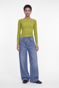 Jack and Jones JXJANA FLOCK ASSY LS TOP WVN green moss
