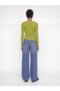 Jack and Jones JXJANA FLOCK ASSY LS TOP WVN green moss