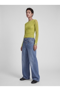 Jack and Jones JXJANA FLOCK ASSY LS TOP WVN green moss