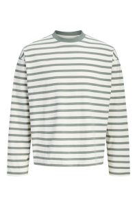 Jack and Jones boys JORNORREBRO STRIPE TEE LS CREW NECK: laurel wreath