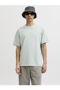 Jack and Jones JCOSPONGYTEE SS CREW NECK SMU aqua gray/set with shorts