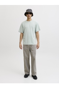 Jack and Jones JCOSPONGYTEE SS CREW NECK SMU aqua gray/set with shorts