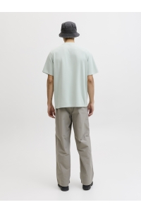 Jack and Jones JCOSPONGYTEE SS CREW NECK SMU aqua gray/set with shorts