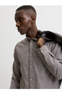Jack and Jones JPRBLUHARVEY TWILL SOLID L/S SHIRT : hot fudge