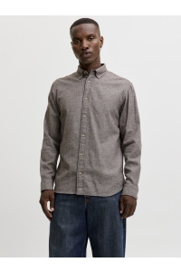 Jack and Jones JPRBLUHARVEY TWILL SOLID L/S SHIRT : hot fudge