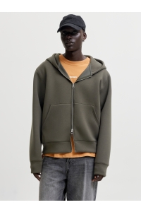Jack and Jones JCOLEGACY SWEAT SCUBA ZIP HOOD NOOS peat