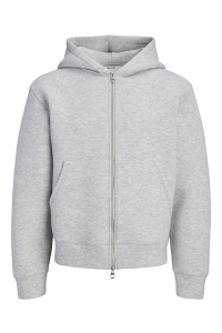 Jack and Jones JCOLEGACY SWEAT SCUBA ZIP HOOD NOOS light grey melange