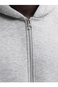 Jack and Jones JCOLEGACY SWEAT SCUBA ZIP HOOD NOOS light grey melange