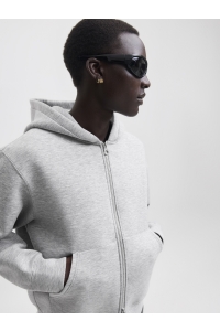 Jack and Jones JCOLEGACY SWEAT SCUBA ZIP HOOD NOOS light grey melange