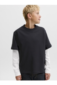 Jack and Jones boys JCOECHO DOUBLE LAYERED SWEAT CN JNR black