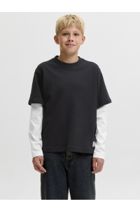 Jack and Jones boys JCOECHO DOUBLE LAYERED SWEAT CN JNR black