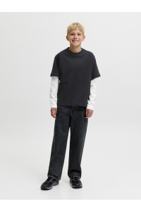 Jack and Jones boys JCOECHO DOUBLE LAYERED SWEAT CN JNR black