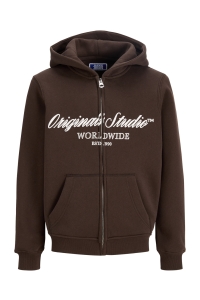 Jack and Jones JORNORREBRO FRONT SWEAT ZIP HOOD JN: java