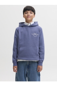 Jack and Jones boys JORCHAMBERI TYPO SWEAT HOOD JNR crown blue