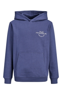 Jack and Jones boys JORCHAMBERI TYPO SWEAT HOOD JNR crown blue