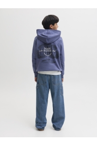 Jack and Jones boys JORCHAMBERI TYPO SWEAT HOOD JNR crown blue