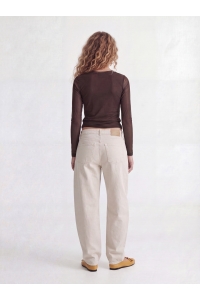 Jack and Jones JXMINNA MESH LS BOATNECK TOP WVN SN: demitasse