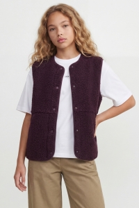 Jack and Jones JXVERA TEDDY VEST OTW GRL SN winetasting
