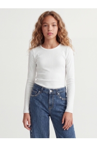 Jack and Jones JXFREYA STR LS RIB TEE JRS NOOS GRL bright white