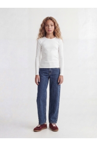 Jack and Jones JXFREYA STR LS RIB TEE JRS NOOS GRL bright white