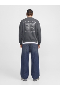 Jack and Jones JORNORREBRO EMB BACK SWEAT CREW NEC: asphalt